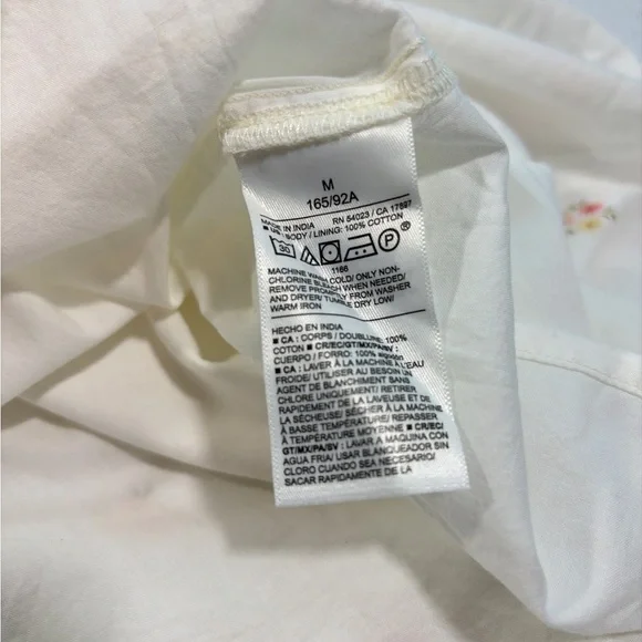 Old Navy Women White Floral Dress Sz M 100% Cotton - Picture 10 of 11